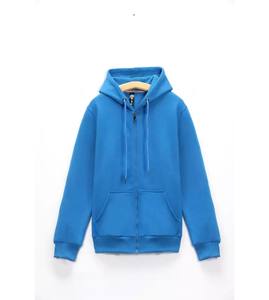 Chaqueta de punto de poliéster/algodón con bolsillos, logotipo personalizado, unisex, corte regular, forrada, estilo urbano, sudadera con capucha y cremallera completa para invierno - Product Image 2