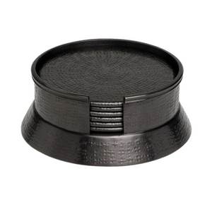 2025 recién llegado Juego de 4 posavasos de metal con acabado de latón redondo para uso en Oficina Juego de posavasos de metal elegante para café y té - Product Image 3