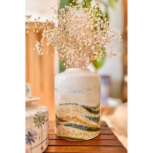 Vase à fleurs en céramique de style européen pour la décoration de la maison luxueuse, décoration de table de bureau, cadeau de pendaison de crémaillère - Product Image 1