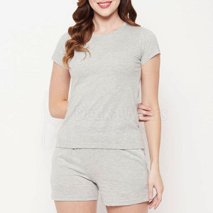 Prix de gros – Ensemble d'été personnalisé pour femme, grande taille, en coton, à manches courtes, pour le sport et les activités de plein air - Product Image 1