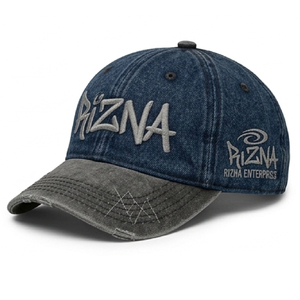 Gorra de Béisbol RIZNA Vintage Deportiva de Sarga Vaquera, 6 Paneles, Ajustable, Unisex, Casual, con Logotipo 3D Bordado en el Panel Frontal, Azul, Algodón, Metal - Product Image 2