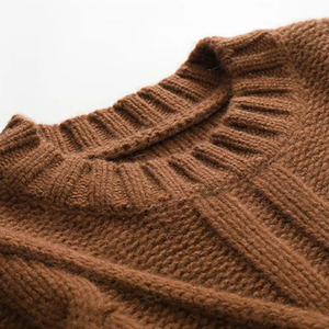 Ladies Customized Autumn Thickened Round Neck Women Twisted Cachemire Pullover Sweater - Product Image 3