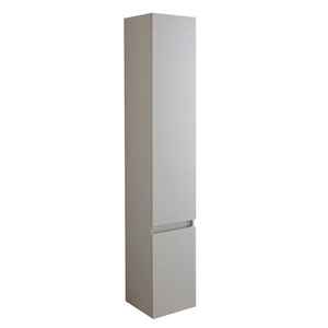 Colonne de salle de bain murale Vieste gris perle à 2 portes, design élégant pour salles de bain modernes - Product Image 1