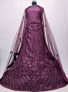 Lehenga de Tela de Red con Bordado de Lentejuelas Pesadas, Falda de 2.8M, Choli con Bordado de 1.2M, Dupatta, para Fiestas, Todas las Temporadas, Largo hasta el Suelo, Moderno - Product Image 5