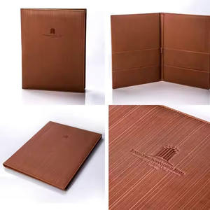 Panel de doble pliegue, cubierta de menú de cuero, estilo de libro, barra de cóctel, carpeta de bebidas de jugo para Hotel, suministros para restaurante, soporte para menú - Product Image 2