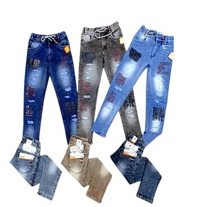 Jeans de qualité pour enfants tendances coupe régulière style hip hop pour garçons vente en gros - Product Image 1