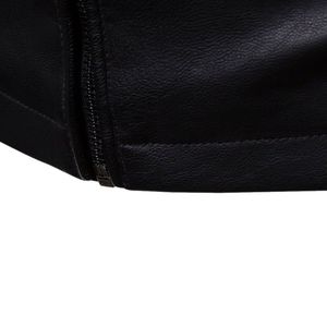 Chaqueta de cuero de invierno negra para hombre, elegante, de todos los tamaños, con logotipo personalizado y Etiqueta Privada, chaqueta de cuero con cremallera - Product Image 3