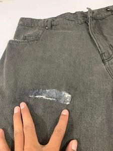 Pantalones Cortos Vaqueros Deslavados al Ácido Personalizados para Hombre, Estilo Vintage, Desgastados, con Diseño Láser, 100% Algodón, Estilo Veraniego - Product Image 3