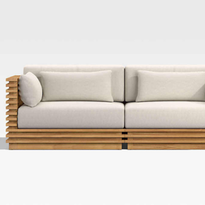 Canapé sectionnel moderne en teck massif pour salon, bar, patio, hôtel, extérieur et jardin - Product Image 6