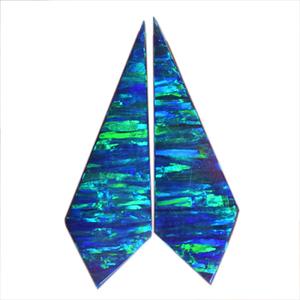 Par de Ópalos de Fuego con Forma Elegante, 5 CTW, Tamaño de Cabujón 33x10x2 MM, para Fabricación de Joyería, Par de Piedras Preciosas Hechas a Mano, Piedra Creada en Laboratorio - Product Image 1