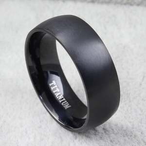 Jeulia <b>Black</b> <b>Titanium</b> Steel Men's Wedding Band <b>Ring</b> - Product Image 4
