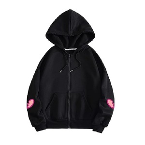 Nuevo diseño de mujer 100% algodón manga larga cuello redondo hombro pendiente Color sólido cómodo Casual Zip Hoodie mejor precio - Product Image 6