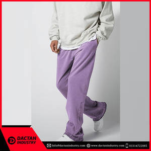 High Quality Men's Streetwear Flare Sweatpants Jogger Lightweight Cotton <b>Elastic</b> <b>Waistband</b> Stacked Design - Product Image 3