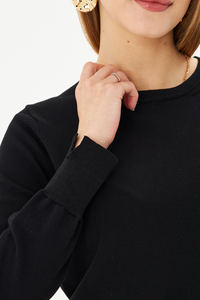 Suéter de cuello redondo para mujer Old Money, Jersey de punto para otoño e invierno, patrón transpirable e informal decorado - Product Image 2