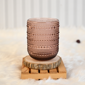 Juego de 6 Vasos de Vidrio con Patrón de Gotas de Lluvia en Relieve, Color Oro Rosa, Estilo Vintage, para Jugo o Vino - Product Image 4