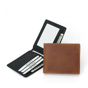 Custom Brown Full Grain Genuine Leather Short <b>Wallet</b> Men Pure Leather Bifold Cardholder Purse <b>Cash</b> <b>Wallet</b> for Man Breathable - Product Image 3