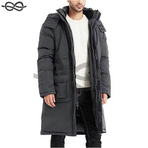 Parka con cuello levantado para hombre, abrigos de invierno, chaqueta acolchada resistente al agua, capucha, calle alta, Extra larga, pesada, cálida para clima frío - Product Image 4
