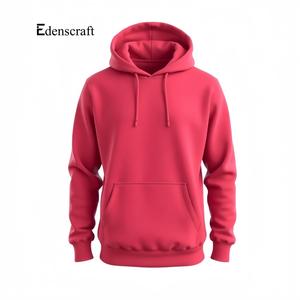 Sudadera con capucha ligera informal para hombre, bolsillo de canguro, cálida, transpirable, ecológica, antiarrugas, tela teñida lisa - Product Image 6