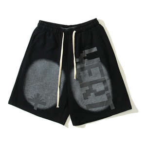 Pantalones cortos de sudor de secado rápido transpirables de rizo francés con estampado de estilo callejero para hombre al por mayor - Product Image 3