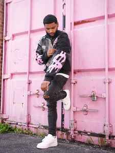 Sérigraphie Vintage à manches longues pour hommes, sweats à capuche amples en coton polaire délavé à l'acide, sweats à capuche surdimensionnés, vente en gros - Product Image 5