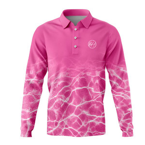 Polo de pêche à manches longues et à séchage rapide en polyester de haute qualité respirant personnalisé pour hommes de grande taille avec impression par sublimation - Product Image 1