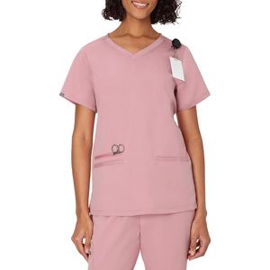 Top Selling Women <b>Scrub</b> Uniform OEM Custom Canvas 100% Cotton Medical Use Needle Detection Custom Logo <b>Scrub</b> <b>Set</b> - Product Image 1
