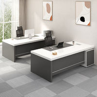 Bureau d'ordinateur exécutif personnalisé de style minimaliste moderne, bureau en bois, table d'écriture, bureau de travail, table de bureau avec tiroirs