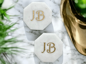 Posavasos hexagonales de piedra con nombre personalizado de diseño clásico único directo del fabricante, alfombrillas y almohadillas de 5mm de espesor para regalar - Product Image 3