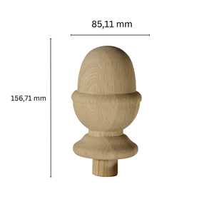 Embout de poteau d'escalier en chêne blanc Acorn, pièces d'escalier écologiques, durables, taille personnalisable, installation facile pour escalier intérieur/extérieur 1 - Product Image 3