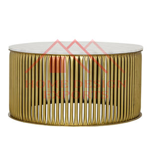 2025 superventas mesa de centro de Metal muebles en mesa de vidrio con acabado dorado para decoración para sala de estar - Product Image 1