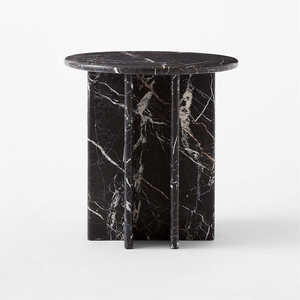 Mesa auxiliar de mármol de textura blanca y negra de primera calidad con diseño moderno, mesa de acento de piedra hecha a mano, decoración de lujo para el hogar para las nuevas tendencias - Product Image 5