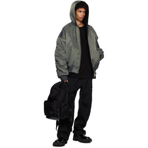 เสื้อแจ็กเก็ตเบสบอลบอมเบอร์กระดุมเต็มทรงพลัสไซส์ผ้าโพลีเอสเตอร์สำหรับผู้ชายเสื้อโค้ทลำลองสำหรับฤดูหนาวออกแบบได้ตามต้องการ - Product Image 6