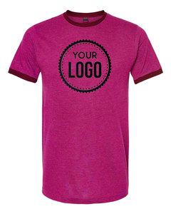 Camiseta de calidad superior para hombre Diseño de timbre personalizado con estampado Gitter de alto contraste 100% algodón Ringspun - Product Image 1