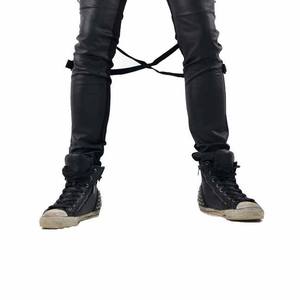 เลกกิ้งหนังฮิปฮอปเอวสูงเซ็กซี่ของผู้หญิงน้ำหนักเบามีกระดุมปิดแบบตรงสำหรับสวมใส่แนวสตรีท & ปาร์ตี้ - Product Image 3