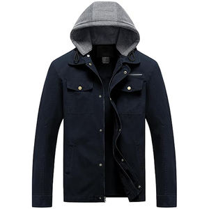 แจ็กเก็ตผ้าฝ้ายสไตล์วินเทจของผู้ชายแจ็กเก็ตยีนส์แบบลำลองงานตามสั่ง - Product Image 1