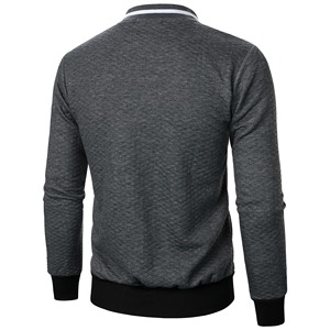 Autumn and winter men waffle zipper stand collar casual hoodie top Men's Hoodies & Sweatshirts - Product Image 3