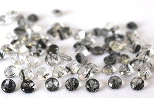 แร่ควอตซ์เจียระไนทรงกลมขนาด8มม. สีดำแบบรูไทล์ธรรมชาติสีดำ - Product Image 5