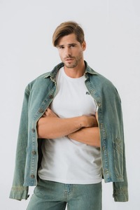 เสื้อยีนส์สำหรับผู้ชาย, เสื้อลำลองแขนยาวเสื้อยีนส์แนวสตรีทระบายอากาศได้ดีสำหรับ2025 - Product Image 2