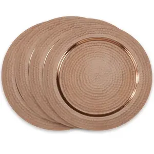 Assiette de service de mariage de luxe, biodégradable, écologique, de qualité alimentaire, couleur dorée, design moderne, assiette de service en métal - Product Image 4