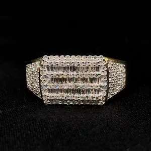 Anillo Hiphop de Plata con Baño de Rodio y Moissanita VVS, Diseño de Estrella, para Bodas, Hombres y Mujeres, Gran Venta - Product Image 2