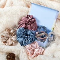 6 Piezas de Coleteros de Seda de Morera 100% Pura, Elásticos para Cola de Caballo, Sin Daños, Accesorios Suaves para el Cabello, Color Champán Dorado