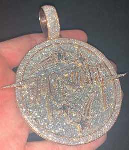 Pendentif rond en diamant Moissanite VVS coupe hip-hop bijoux pendentif cadeau d'anniversaire pour homme en argent sterling 925 - Product Image 3