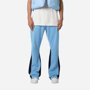 Pantalones de chándal acampanados de algodón 100% para hombre, pantalones de lona informales con rayas curvas rectas y lavado oscuro con logotipo personalizado - Product Image 1