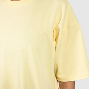 Camiseta holgada de algodón 100%, prenda de vestir, de talla grande, con hombros al descubierto, de gran tamaño - Product Image 5