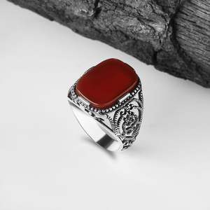 Turkish 925 Sterling Silver Men's <b>Ring</b> Fine Ottoman Style Jewelry Natural Stone Black Azuris VALKH1356 by Azuris - Product Image 3