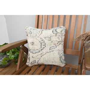 หมอนถักไหมพรมขนแกะสีเบจ14x14นิ้วดีไซน์เรียบง่ายลายวินเทจสี่เหลี่ยมแบบพกพาสำหรับพื้นเครื่องนอนสำหรับคริสต์มาส - Product Image 1