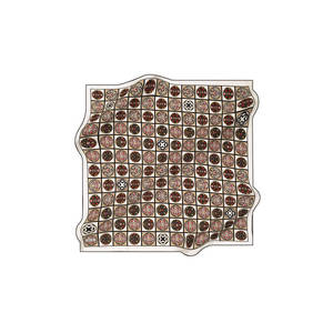 Beige Silk Square Scarf with Logo Pattern - Product Image 1