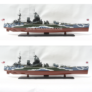 Modelo de Barco de Guerra HMS RODNEY HANDICRAFT - Modelo de Barco de Batalla de Madera para Decoración - Modelo de Barco de Madera para Exhibición - Product Image 1
