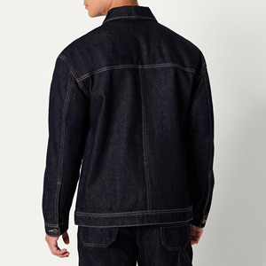 Veste en jean vintage pour homme, 100% coton, teinture unie, fermeture à boutons en corne, veste en jean enduite pour la saison hivernale - Product Image 6