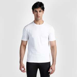 เสื้อยืดโอเวอร์ไซส์ผ้าฝ้าย 100% หนานุ่ม ใส่ได้ตลอดวัน (สีขาว) ดีไซน์เรียบง่าย พิมพ์ลายซิลค์สกรีน ผ้าเจอร์ซีย์ - Product Image 1